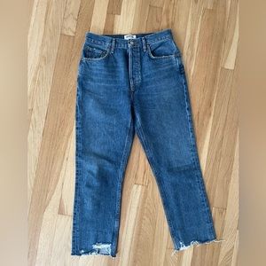 Agolde Riley high rise crop jeans, size 28